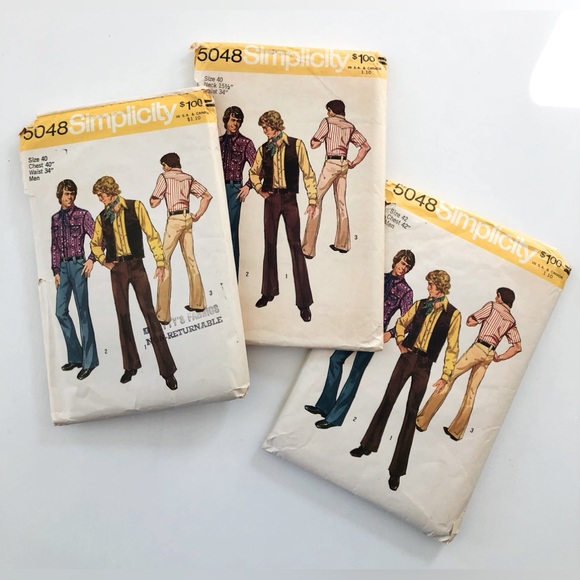 VTG 70s simplicity sewing pattern men's short sleeve shirt epaulets size 38-40 - Picture 12 of 16